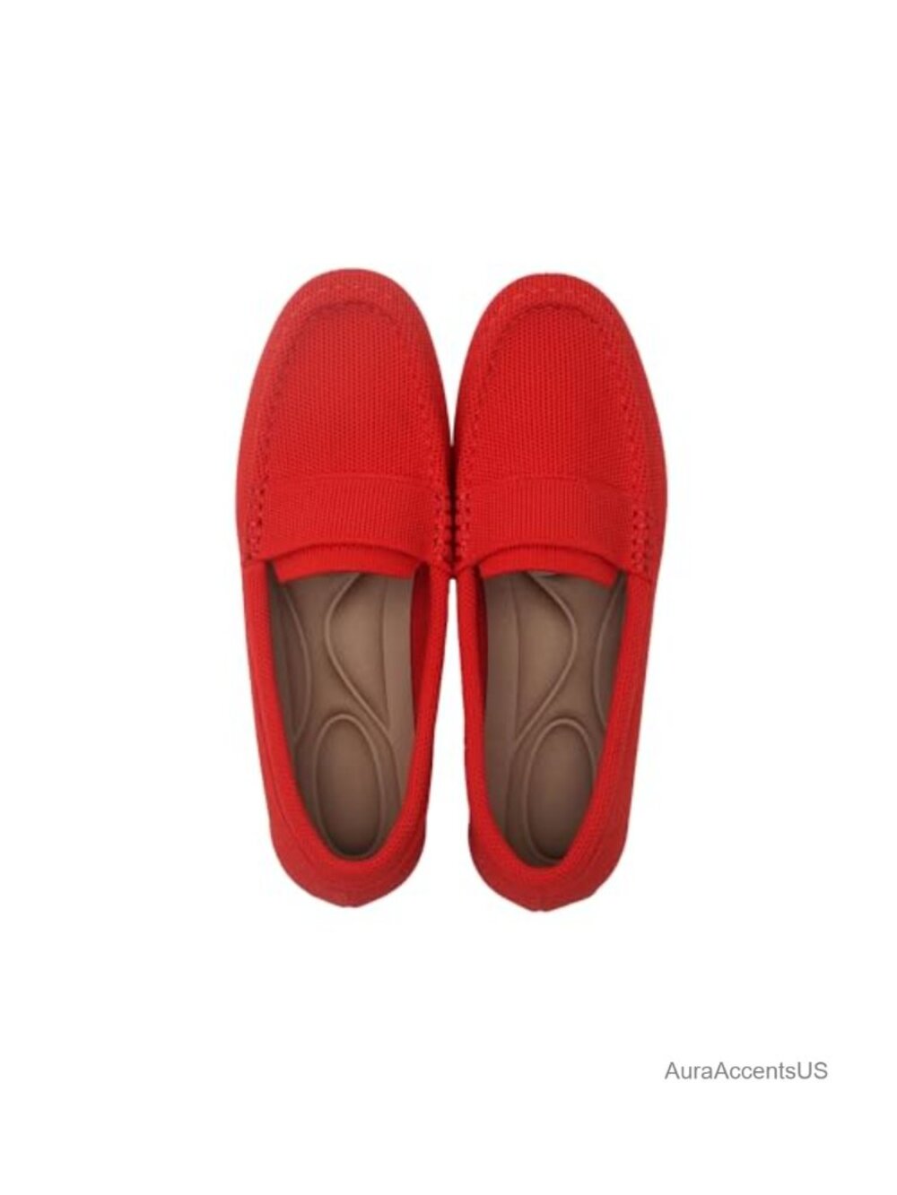 Womens Knit Loafers Memory Foam Slip On Comfort Breathable Flats